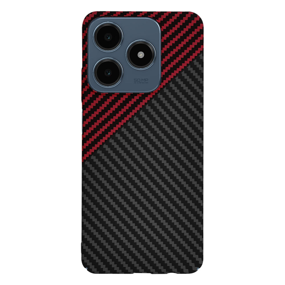 Futrola za Realme C63 / C61, Techsuit, Carbonite FiberShell, Crno Crvena