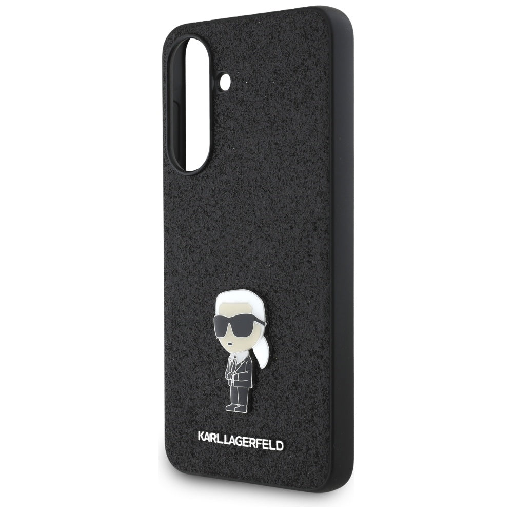 Futrola za Samsung Galaxy A36 A366, Karl Lagerfeld, Glitter Fixed Ikonik Karl, Crna