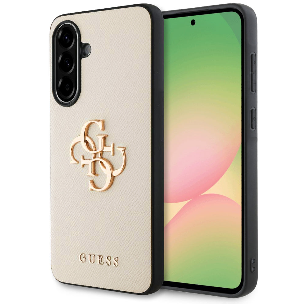 Futrola za Samsung Galaxy A56 A566, Guess, 4G Grained Big and Classic Logo, Bež