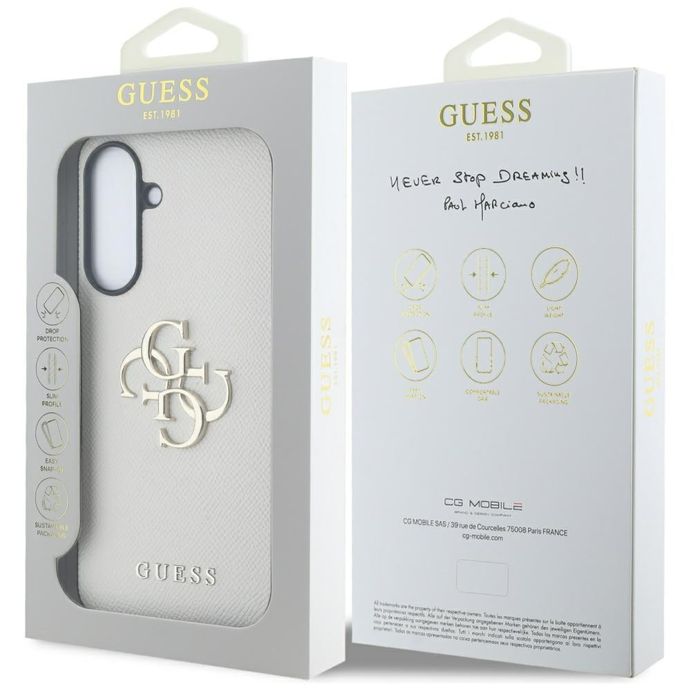 Futrola za Samsung Galaxy A56 A566, Guess, 4G Grained Big and Classic Logo, Bež