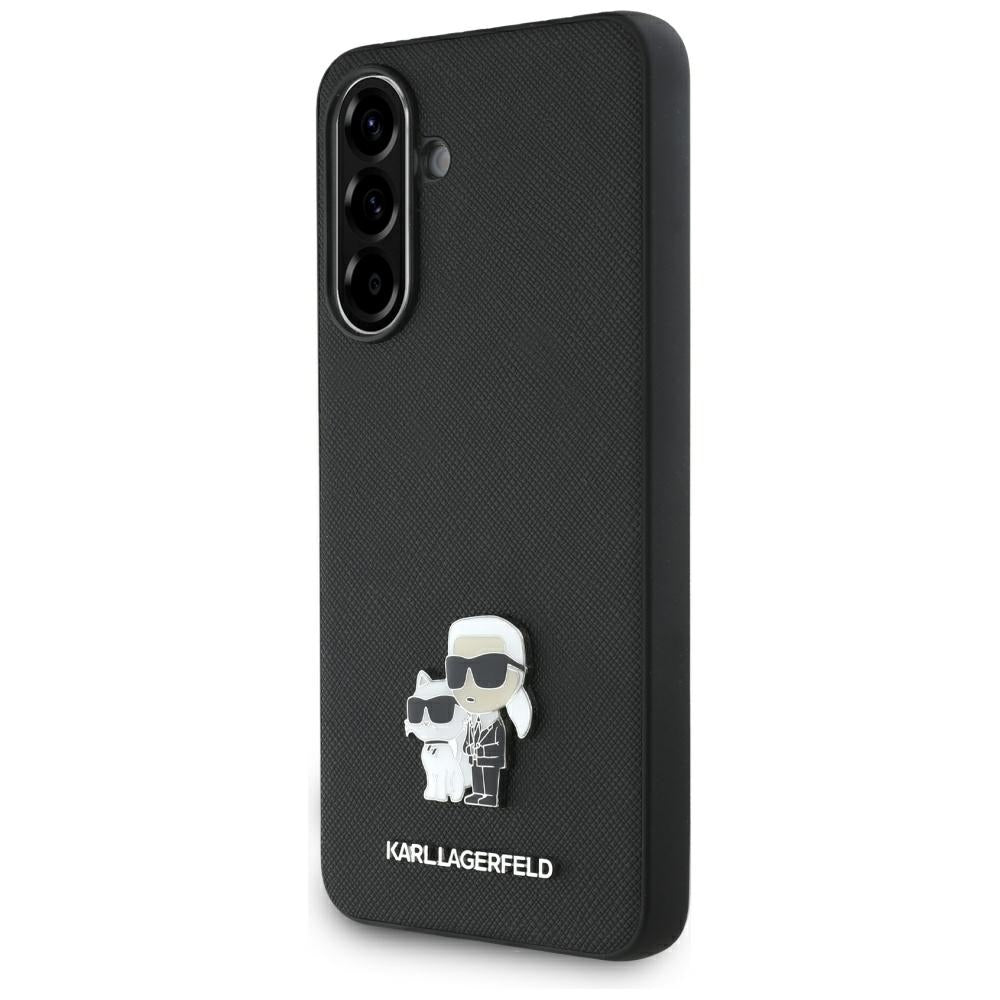 Futrola za Samsung Galaxy A56 A566, Karl Lagerfeld, Saffiano Karl & Choupette Metal, Crna