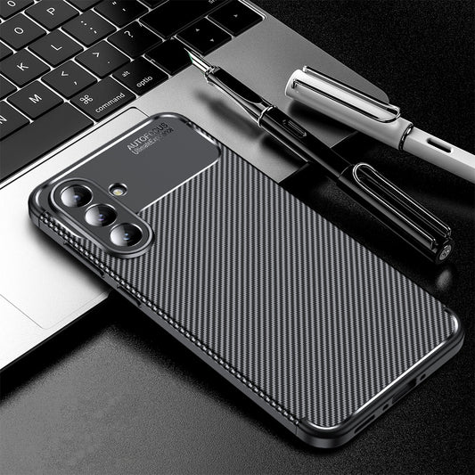Futrola za Samsung Galaxy A56 A566, Techsuit, CarbonFiber, Crna