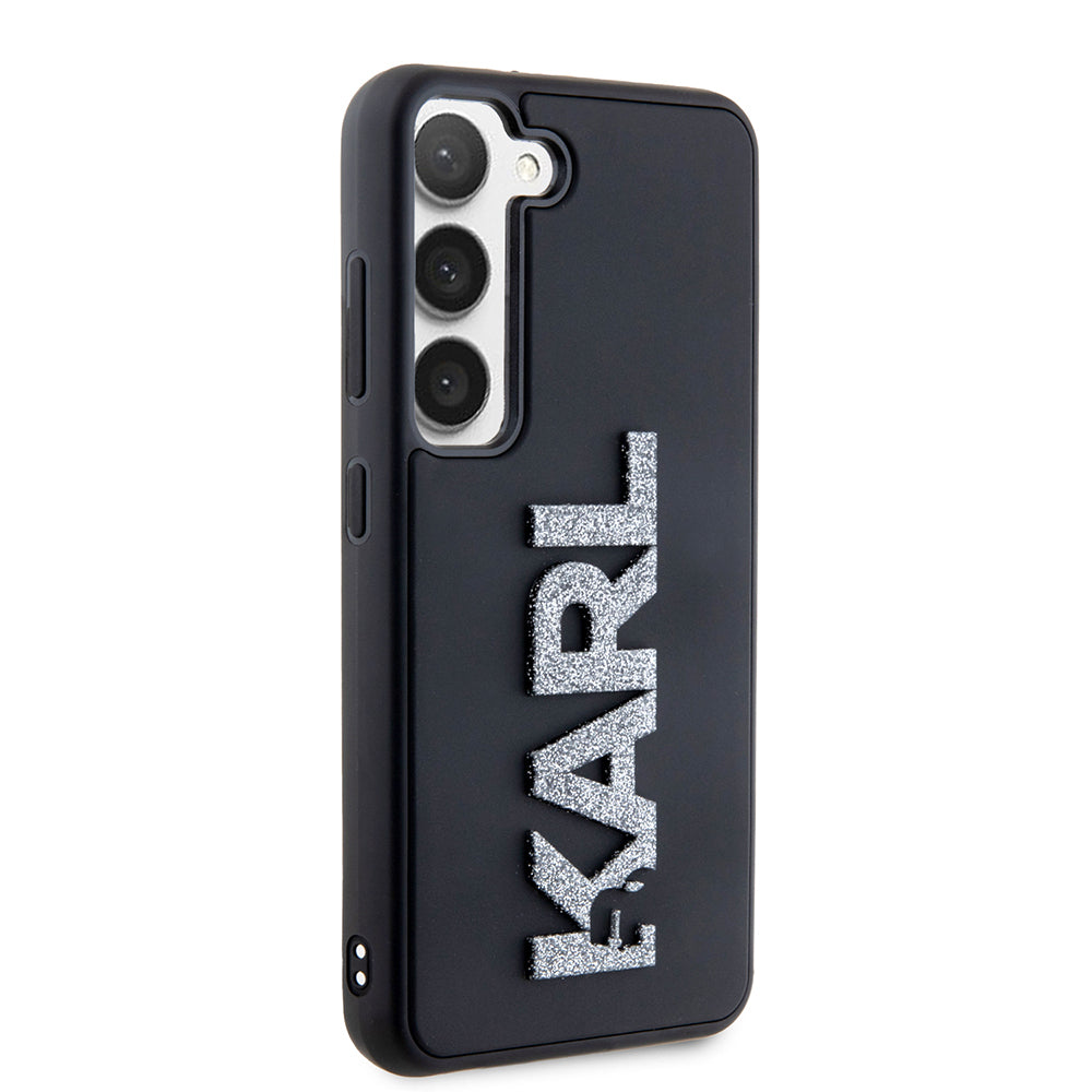Futrola za Samsung Galaxy S23 S911, Karl Lagerfeld, 3D Rubber Glitter Logo, Crna