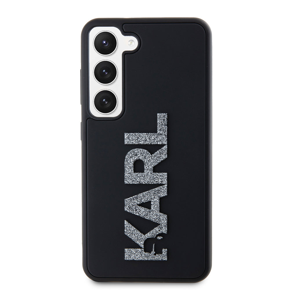Futrola za Samsung Galaxy S23 S911, Karl Lagerfeld, 3D Rubber Glitter Logo, Crna