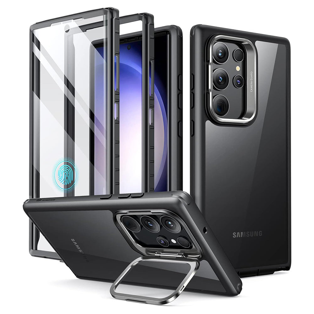 Futrola za Samsung Galaxy S23 Ultra S918, ESR, Shock Armor Kickstand, Crna Transparentna