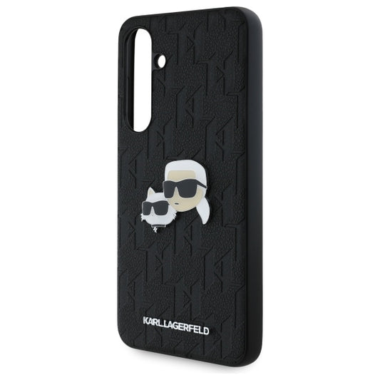 Futrola za Samsung Galaxy S24 FE S721, Karl Lagerfeld, Monogram Karl & Choupette's Heads, Crna