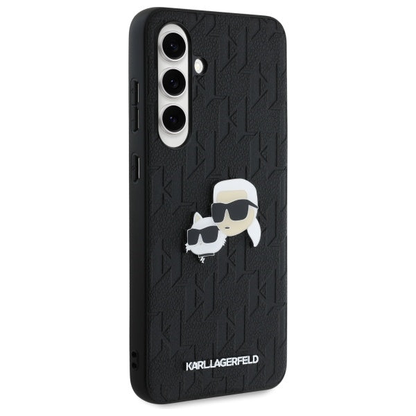 Futrola za Samsung Galaxy S24 FE S721, Karl Lagerfeld, Monogram Karl & Choupette's Heads, Crna