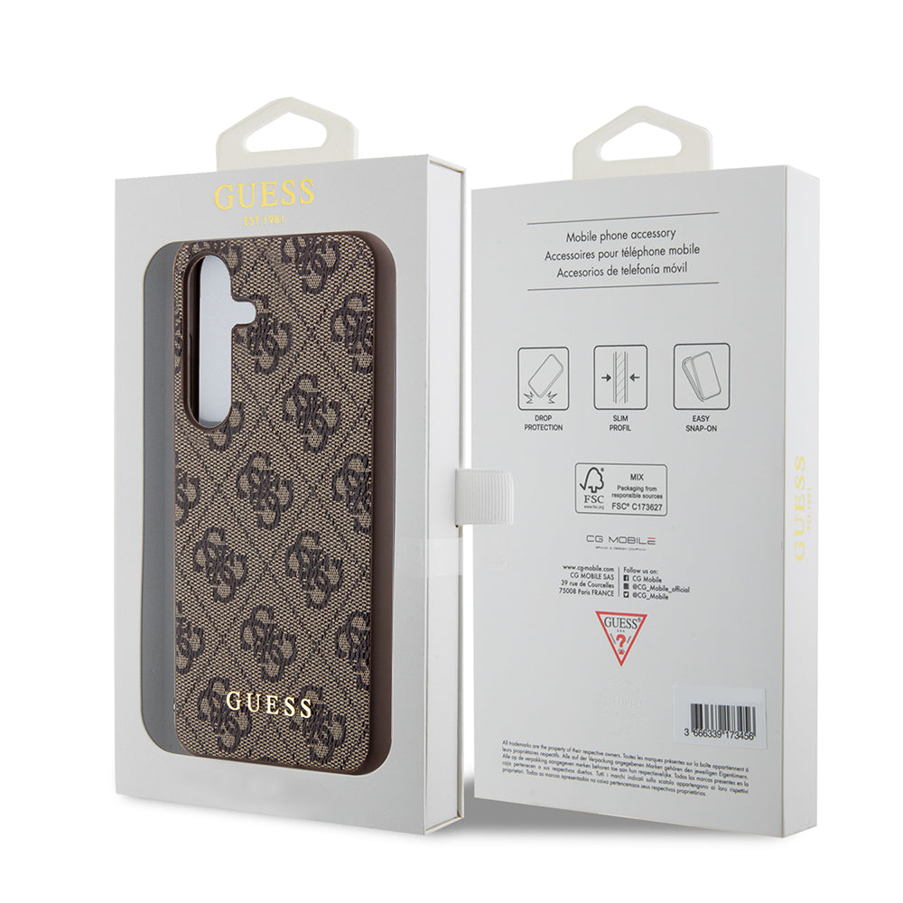 Futrola za Samsung Galaxy S24+ S926, Guess, 4G Metal Gold Logo, Braon