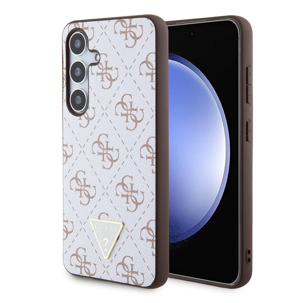 Futrola za Samsung Galaxy S24+ S926, Guess, 4G Triangle Logo, Bela