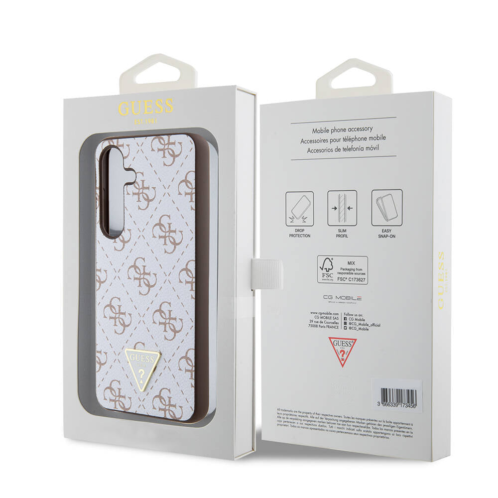 Futrola za Samsung Galaxy S24+ S926, Guess, 4G Triangle Logo, Bela