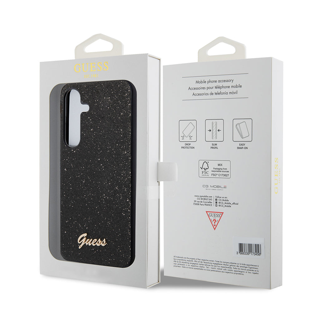 Futrola za Samsung Galaxy S24+ S926, Guess, Glitter Script, Crna