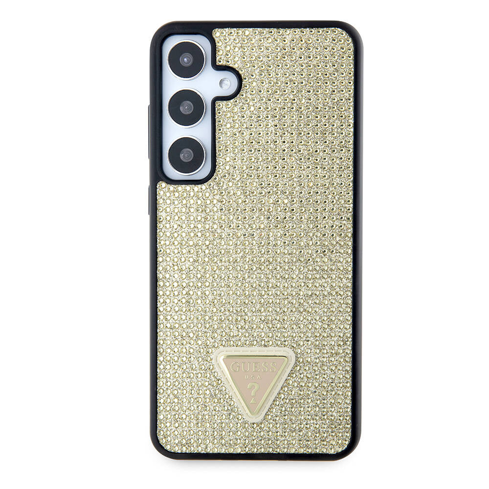 Futrola za Samsung Galaxy S24+ S926, Guess, Rhinestone Triangle Logo, Zlatna