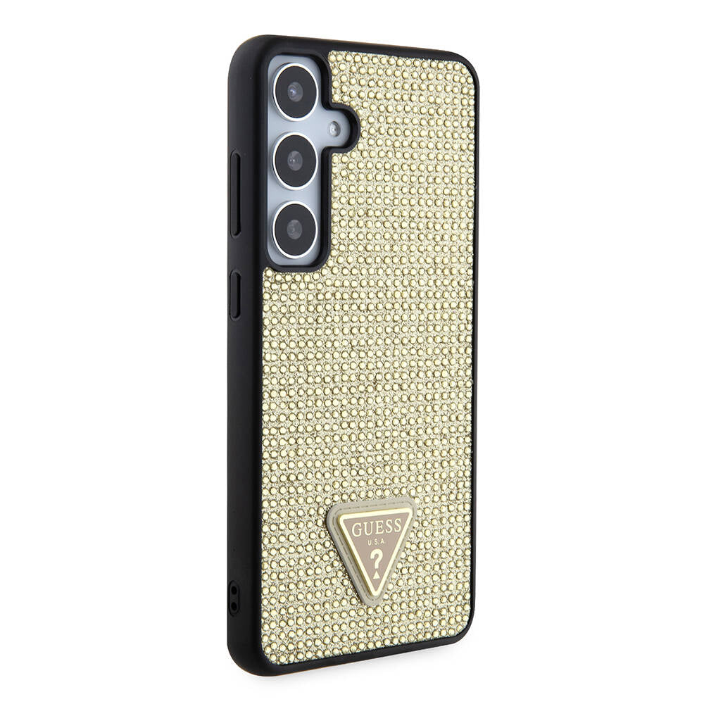 Futrola za Samsung Galaxy S24+ S926, Guess, Rhinestone Triangle Logo, Zlatna