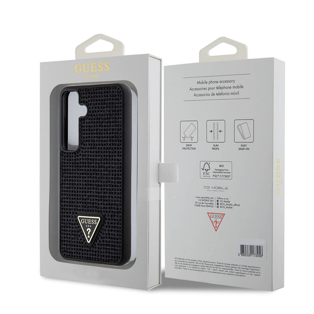 Futrola za Samsung Galaxy S24+ S926, Guess, Rhinestone Triangle Logo, Crna