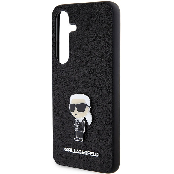 Futrola za Samsung Galaxy S24+ S926, Karl Lagerfeld, Glitter Ikonik Karl Logo, Crna