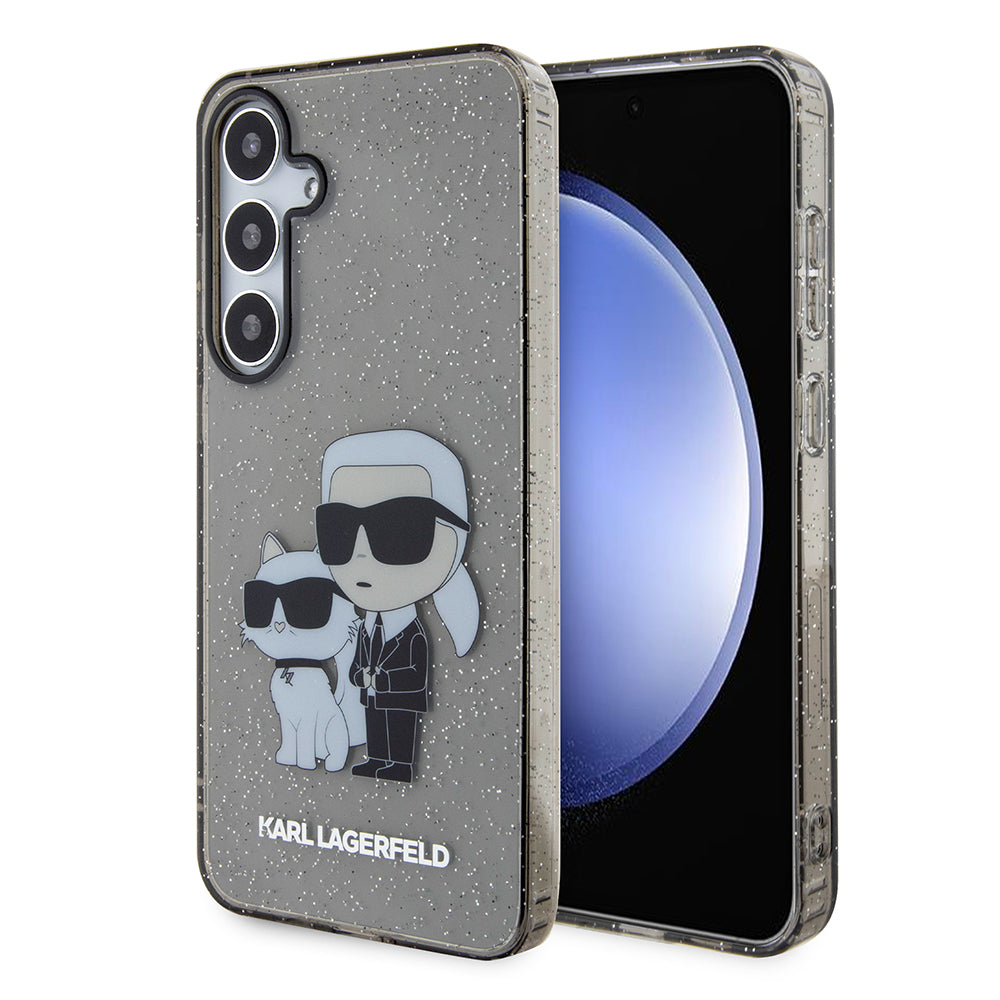 Futrola za Samsung Galaxy S24+ S926, Karl Lagerfeld, Glitter Karl & Choupette, Crna Providna