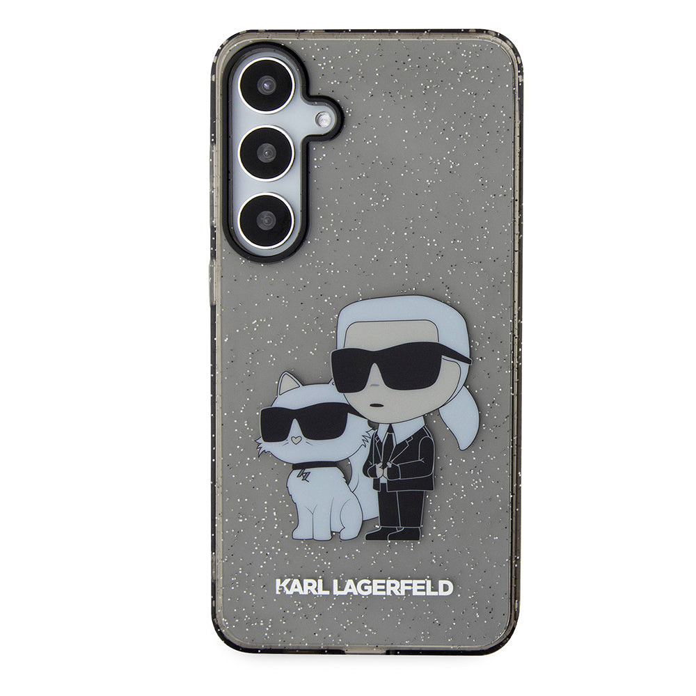 Futrola za Samsung Galaxy S24+ S926, Karl Lagerfeld, Glitter Karl & Choupette, Crna Providna