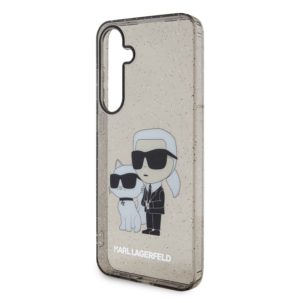 Futrola za Samsung Galaxy S24+ S926, Karl Lagerfeld, Glitter Karl & Choupette, Crna Providna