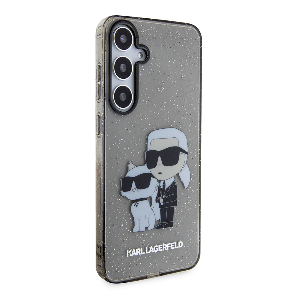 Futrola za Samsung Galaxy S24+ S926, Karl Lagerfeld, Glitter Karl & Choupette, Crna Providna