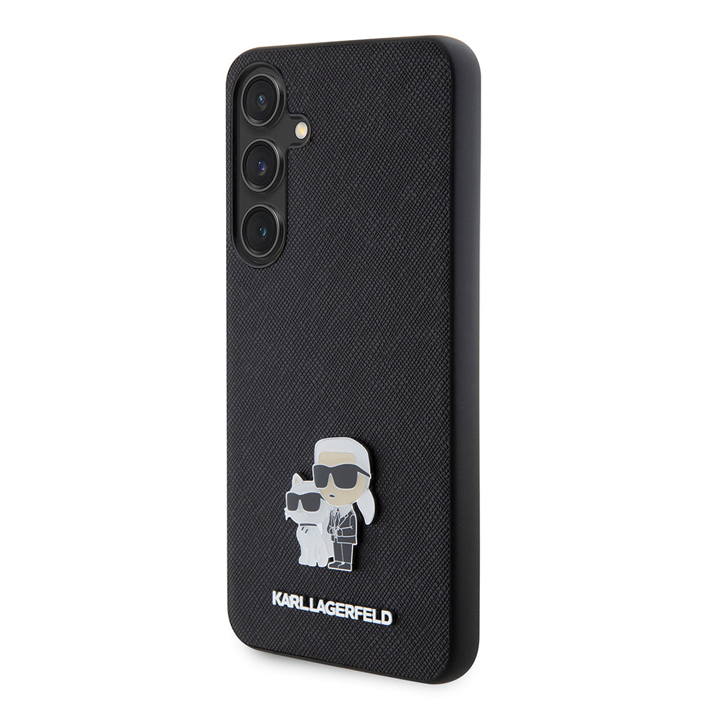 Futrola za Samsung Galaxy S24+ S926, Karl Lagerfeld, Saffiano Karl & Choupette Metal, Crna