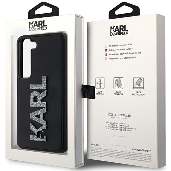 Futrola za Samsung Galaxy S24 S921, Karl Lagerfeld, 3D Rubber Glitter Logo, Crna