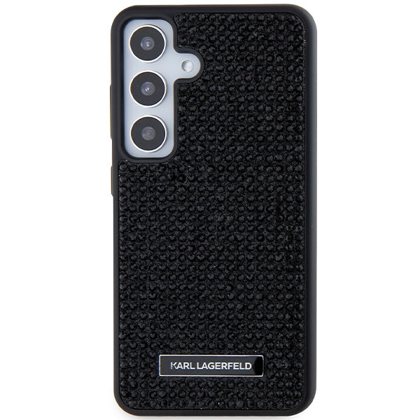 Futrola za Samsung Galaxy S24 S921, Karl Lagerfeld, Rhinestone Metal Plate, Crna