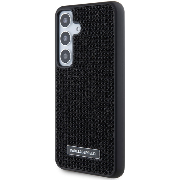 Futrola za Samsung Galaxy S24 S921, Karl Lagerfeld, Rhinestone Metal Plate, Crna