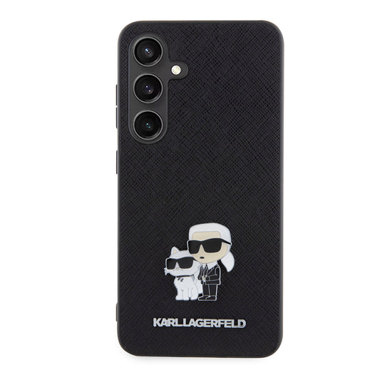 Futrola za Samsung Galaxy S24 S921, Karl Lagerfeld, Saffiano Karl & Choupette Metal, Crna