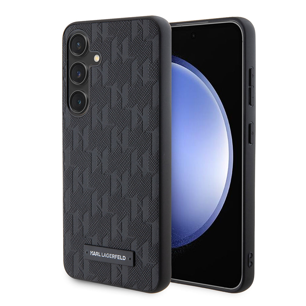 Futrola za Samsung Galaxy S24 S921, Karl Lagerfeld, Saffiano Mono Metal Logo, Crna