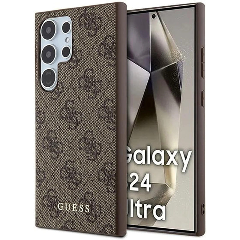 Futrola za Samsung Galaxy S24 Ultra S928, Guess, 4G Metal Gold Logo, Braon