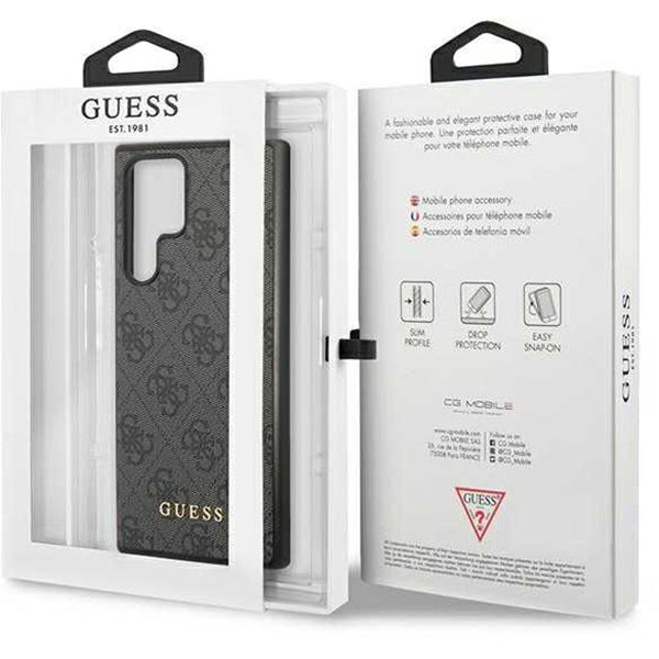 Futrola za Samsung Galaxy S24 Ultra S928, Guess, 4G Metal Gold Logo, Crna
