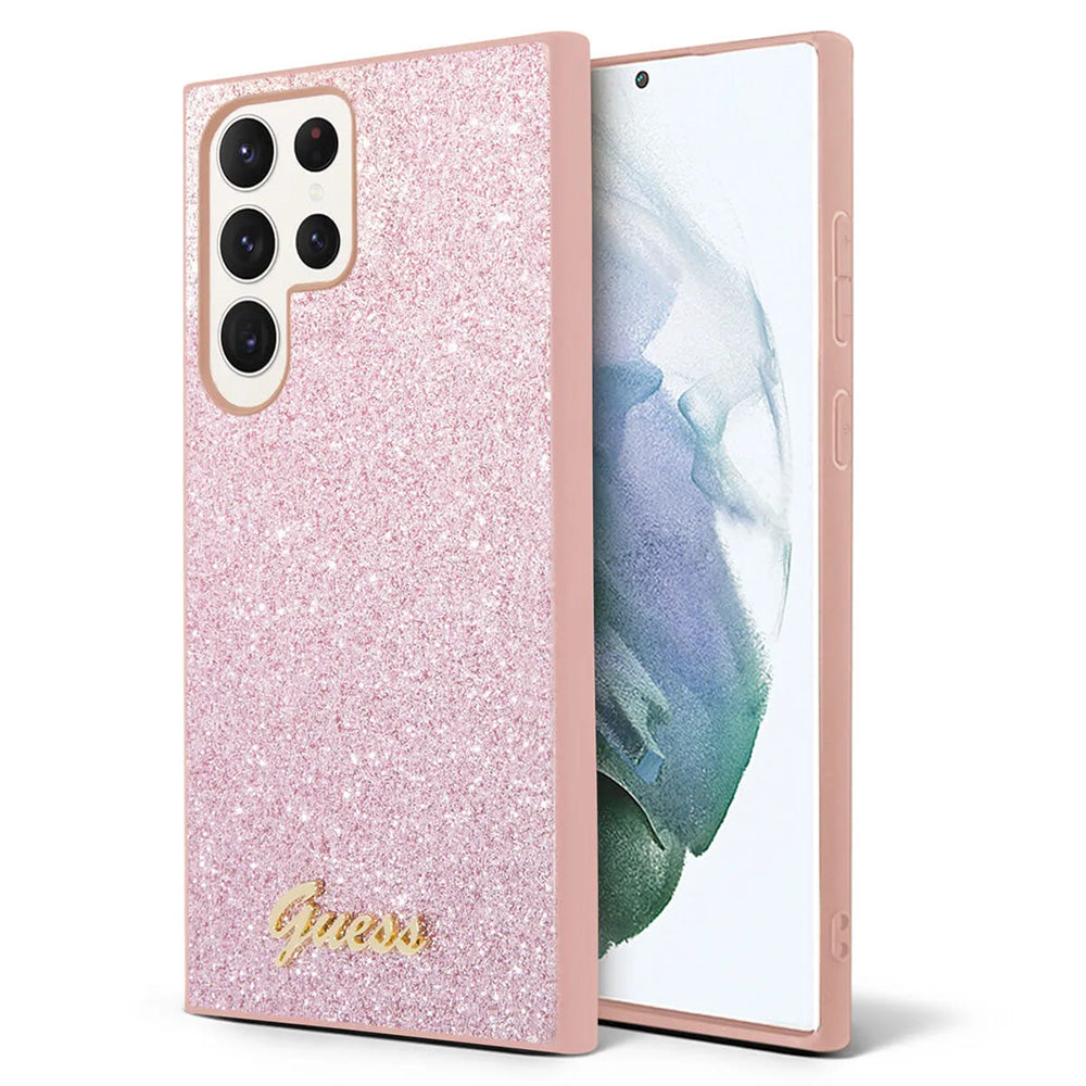 Futrola za Samsung Galaxy S24 Ultra S928, Guess, Glitter Script, Roze