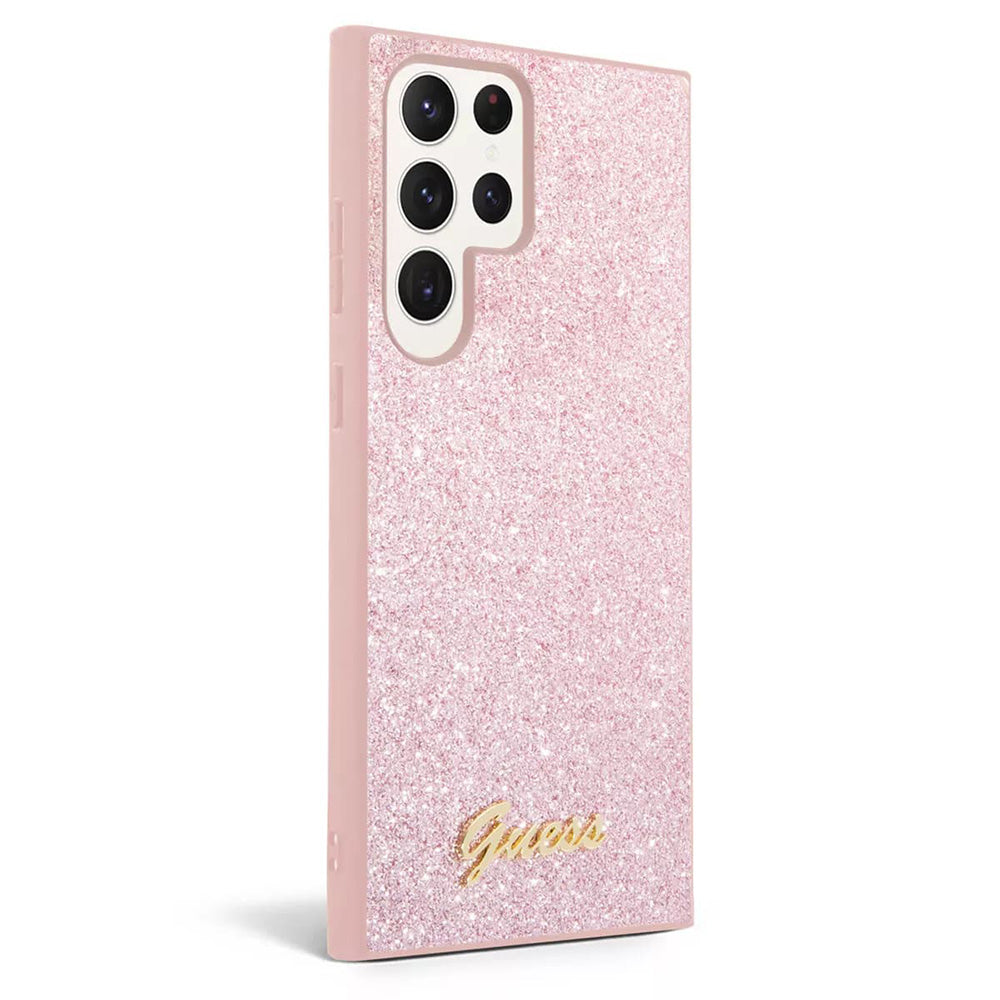 Futrola za Samsung Galaxy S24 Ultra S928, Guess, Glitter Script, Roze