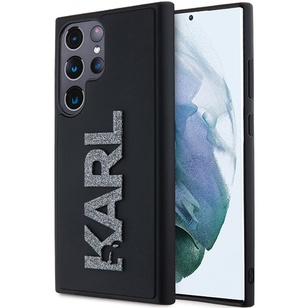 Futrola za Samsung Galaxy S24 Ultra S928, Karl Lagerfeld, 3D Rubber Glitter Logo, Crna