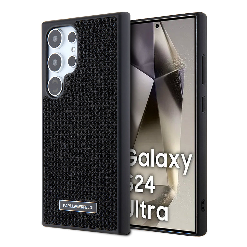 Futrola za Samsung Galaxy S24 Ultra S928, Karl Lagerfeld, Rhinestone Metal Plate, Crna