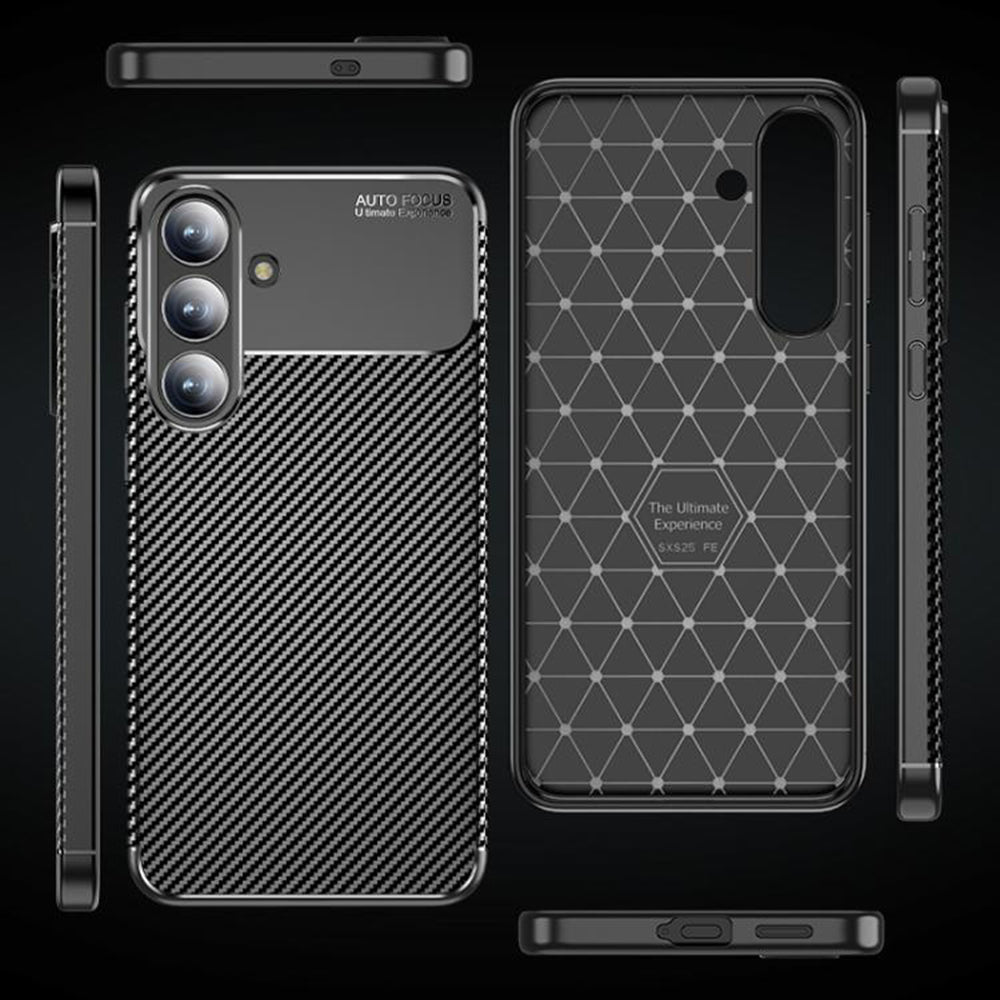 Futrola za Samsung Galaxy S25 FE, Techsuit, CarbonFiber, Crna