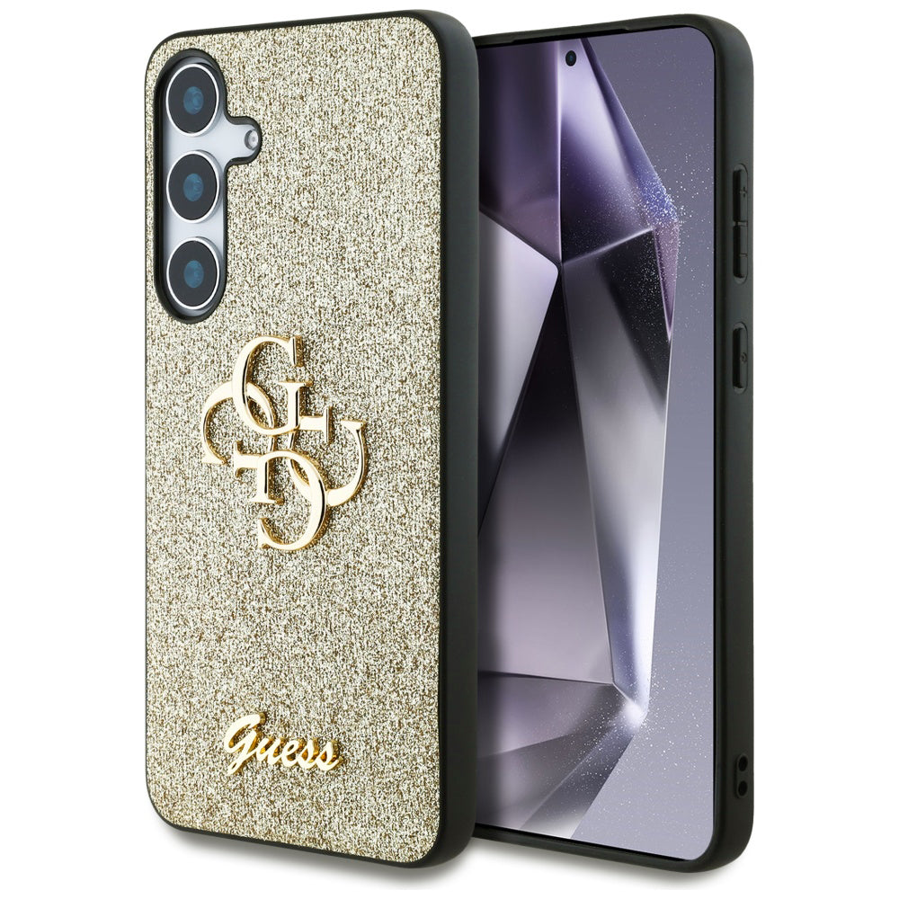 Futrola za Samsung Galaxy S25+ S936, Guess, Glitter Big 4G Script, Zlatna