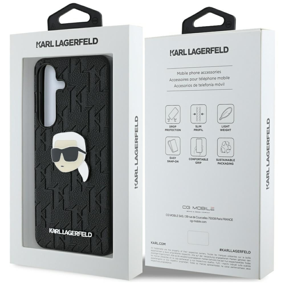 Futrola za Samsung Galaxy S25+ S936, Karl Lagerfeld, Monogram Karl's Head, Crna