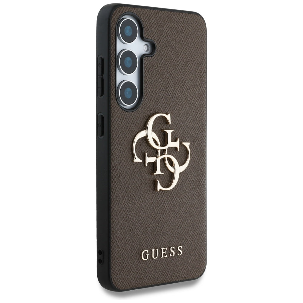 Futrola za Samsung Galaxy S25 S931, Guess, 4G Grained Big and Classic Logo, Braon