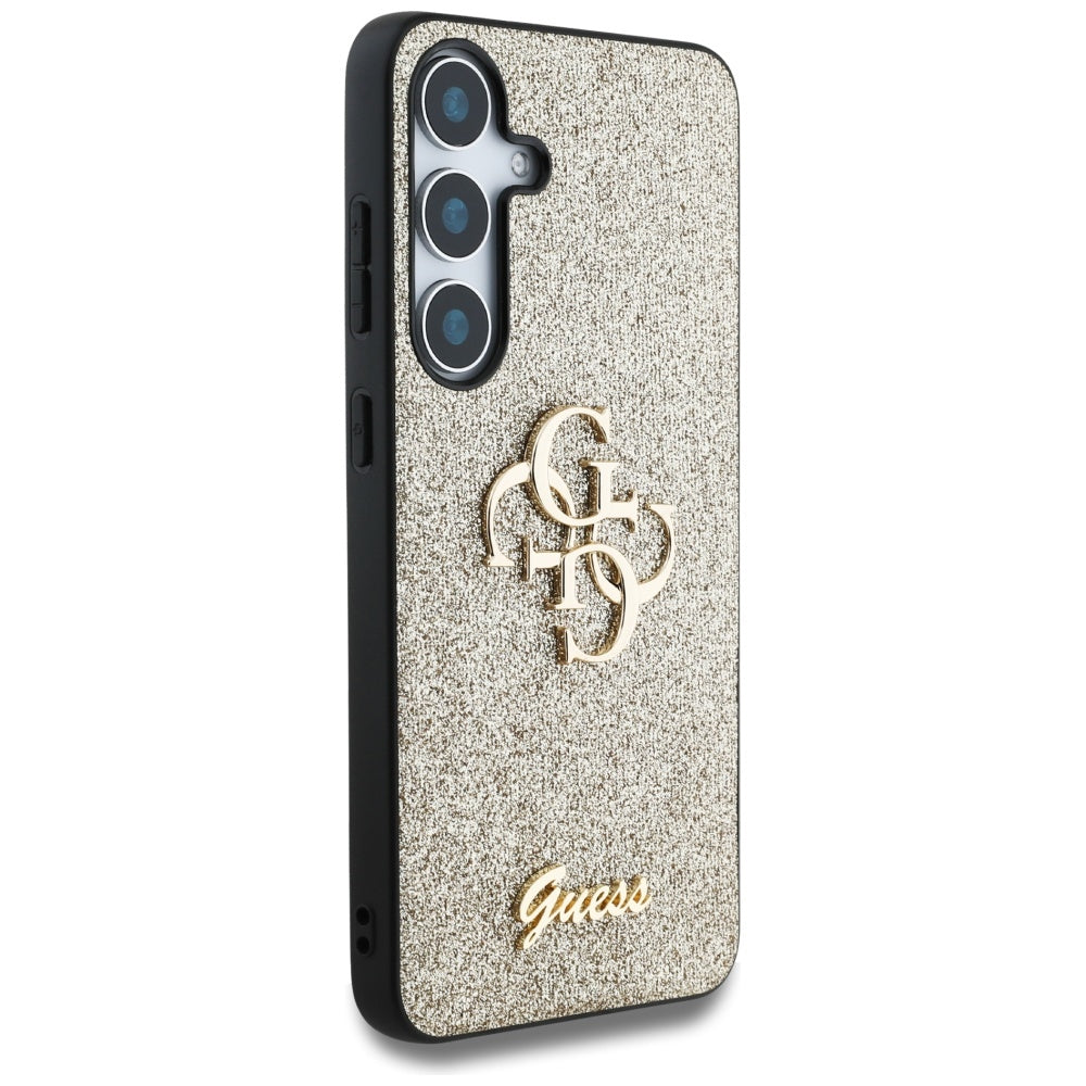 Futrola za Samsung Galaxy S25 S931, Guess, Glitter Big 4G Script, Zlatna