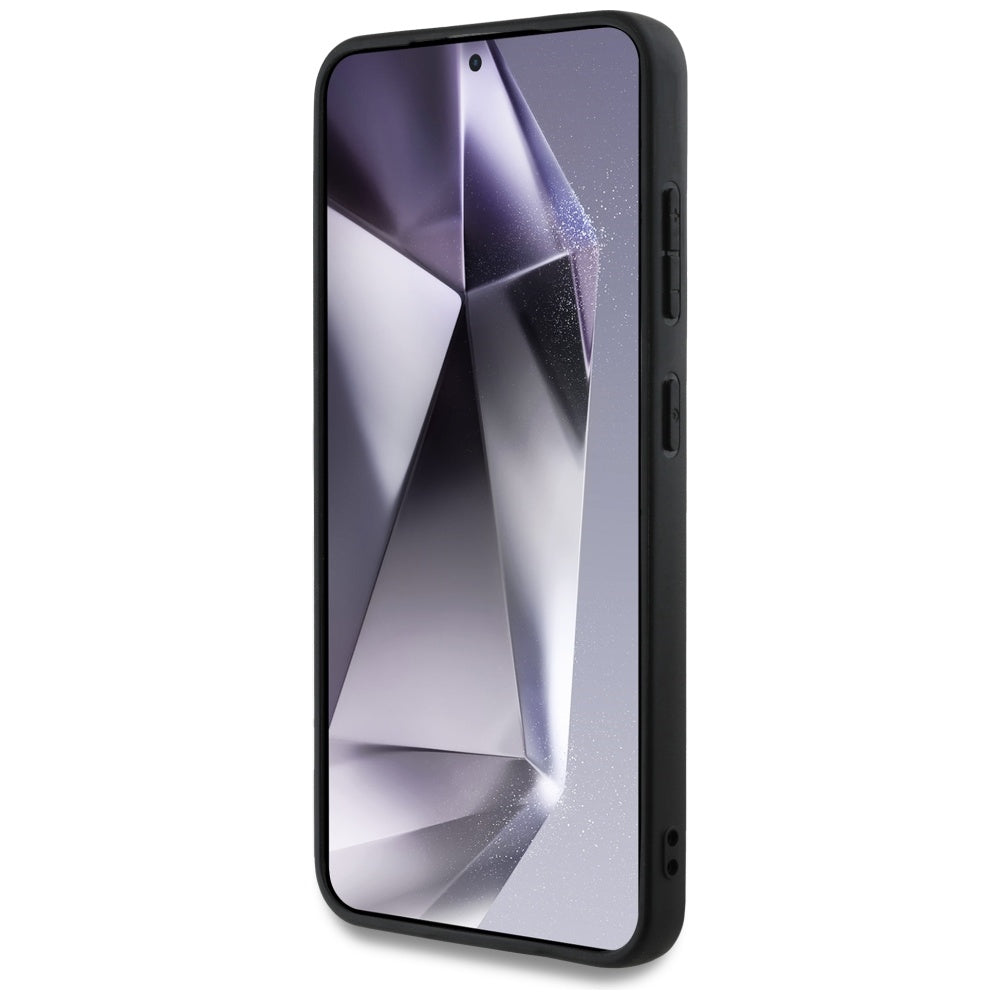 Futrola za Samsung Galaxy S25 S931, Guess, Grained Hot Stamp 4G Triangle, Crna