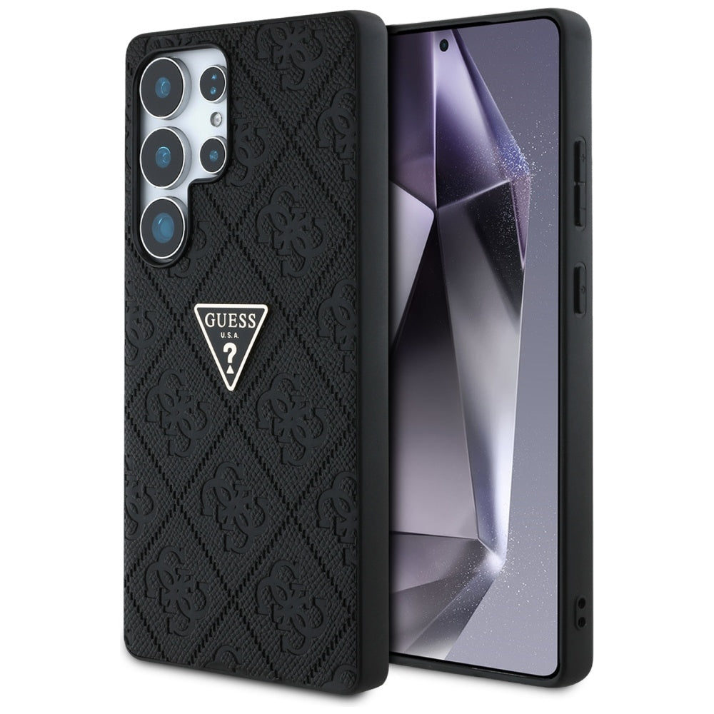 Futrola za Samsung Galaxy S25 Ultra S938, Guess, Grained Hot Stamp 4G Triangle, Crna