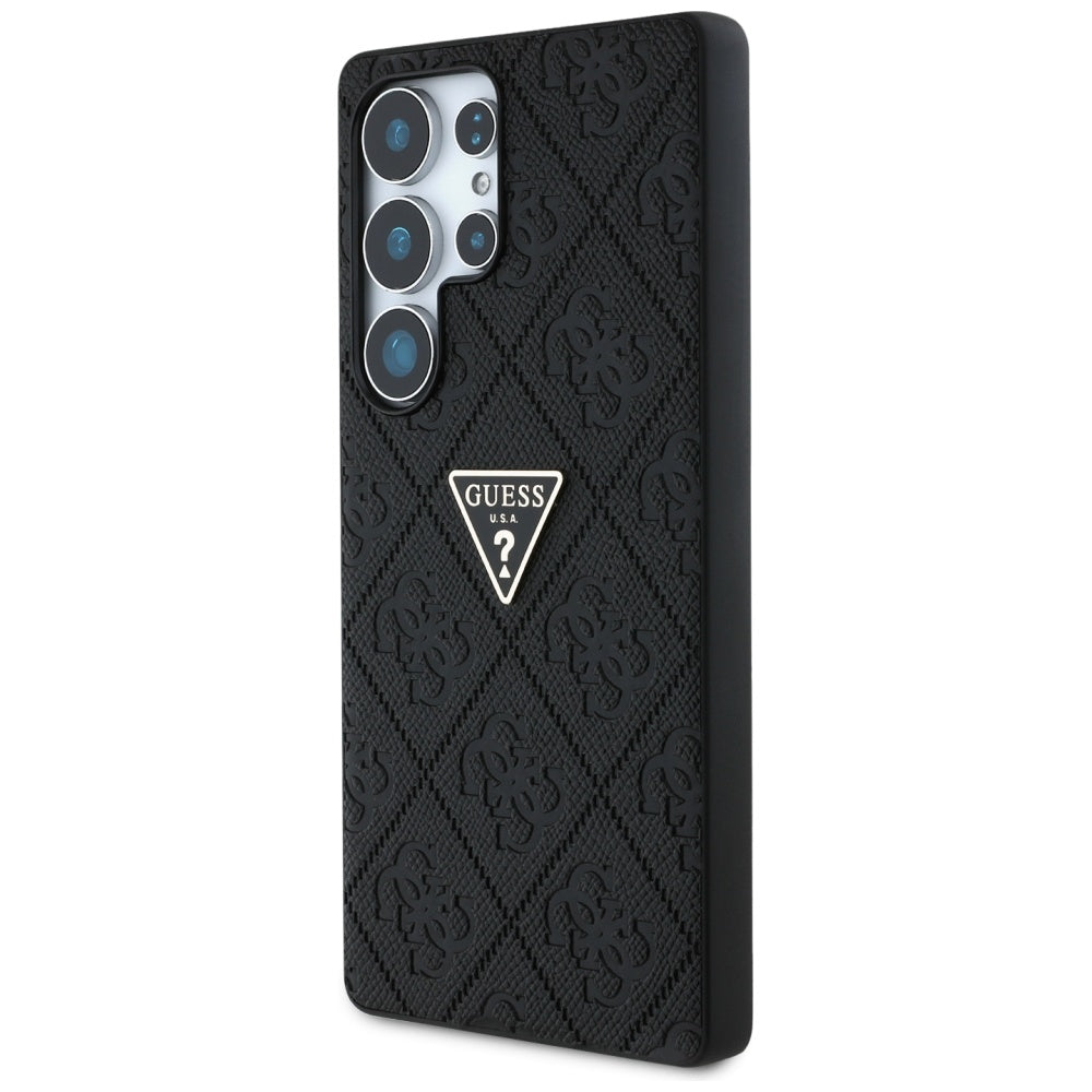 Futrola za Samsung Galaxy S25 Ultra S938, Guess, Grained Hot Stamp 4G Triangle, Crna