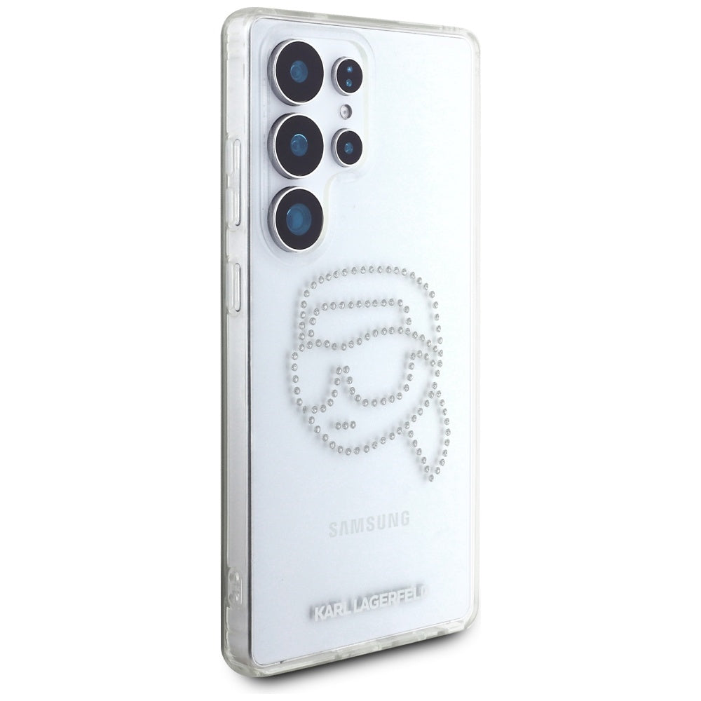 Futrola za Samsung Galaxy S25 Ultra S938, Karl Lagerfeld, IML Rhinestones Karl's Head, Transparentna