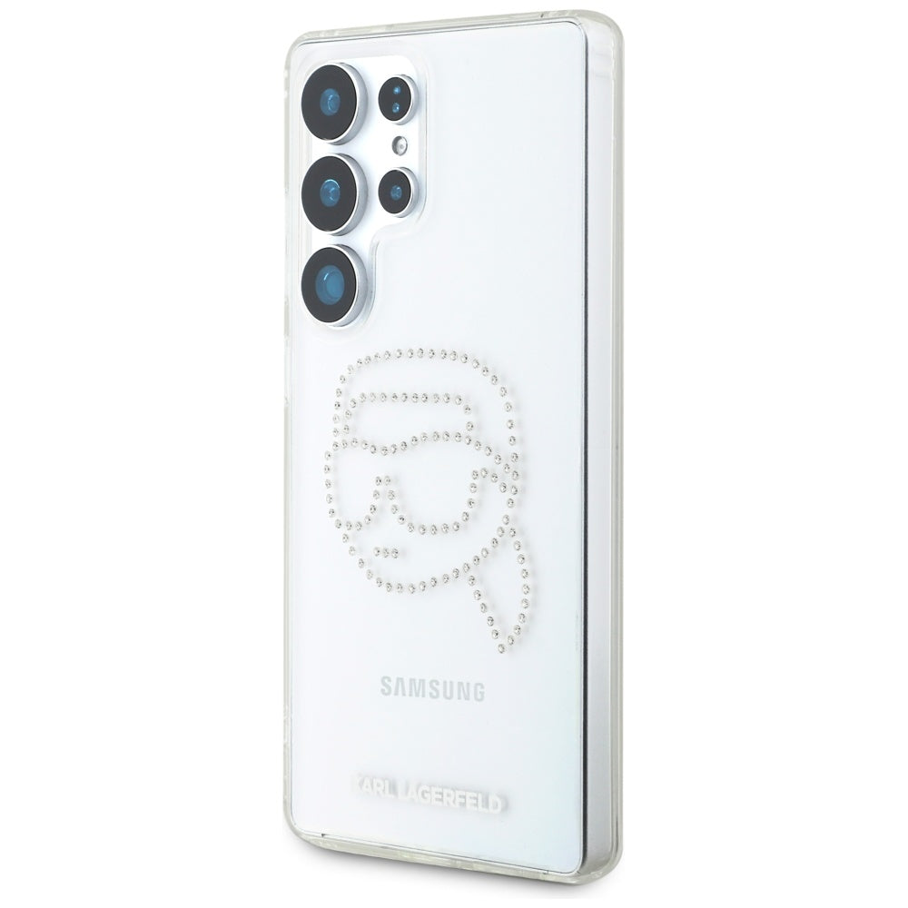 Futrola za Samsung Galaxy S25 Ultra S938, Karl Lagerfeld, IML Rhinestones Karl's Head, Transparentna