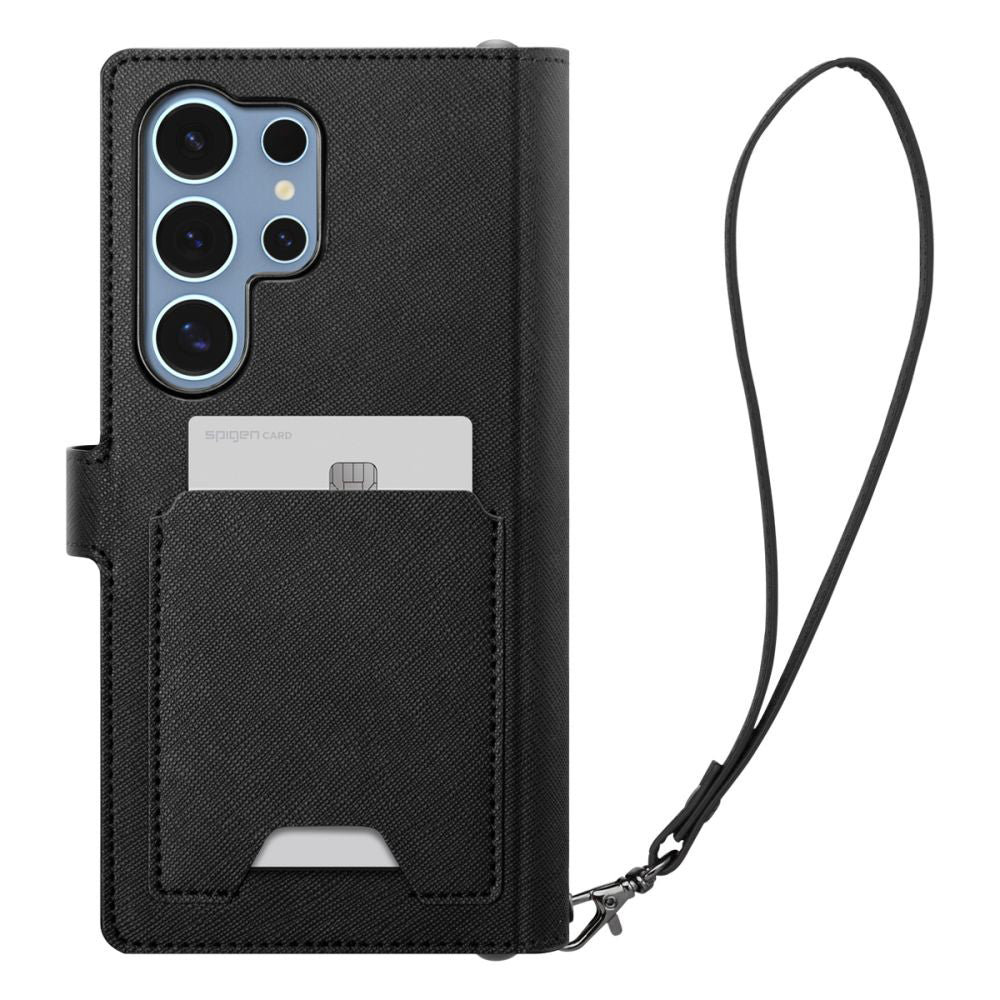 Futrola za Samsung Galaxy S25 Ultra S938, Spigen, Wallet S, Crna ACS09124
