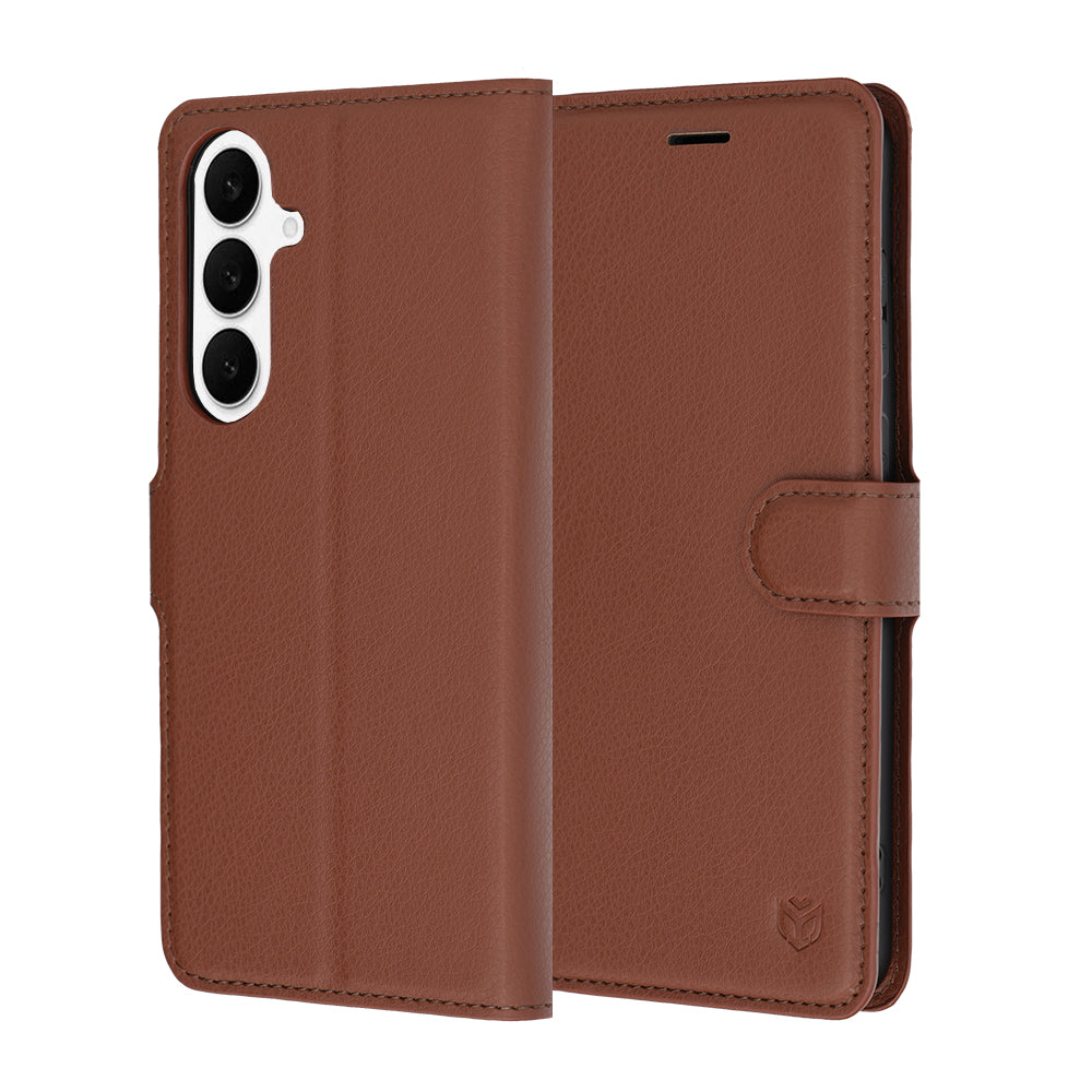 Futrola za Samsung Galaxy S26 FE S741 / S25 FE, Techsuit, Kožna Folio, Braon
