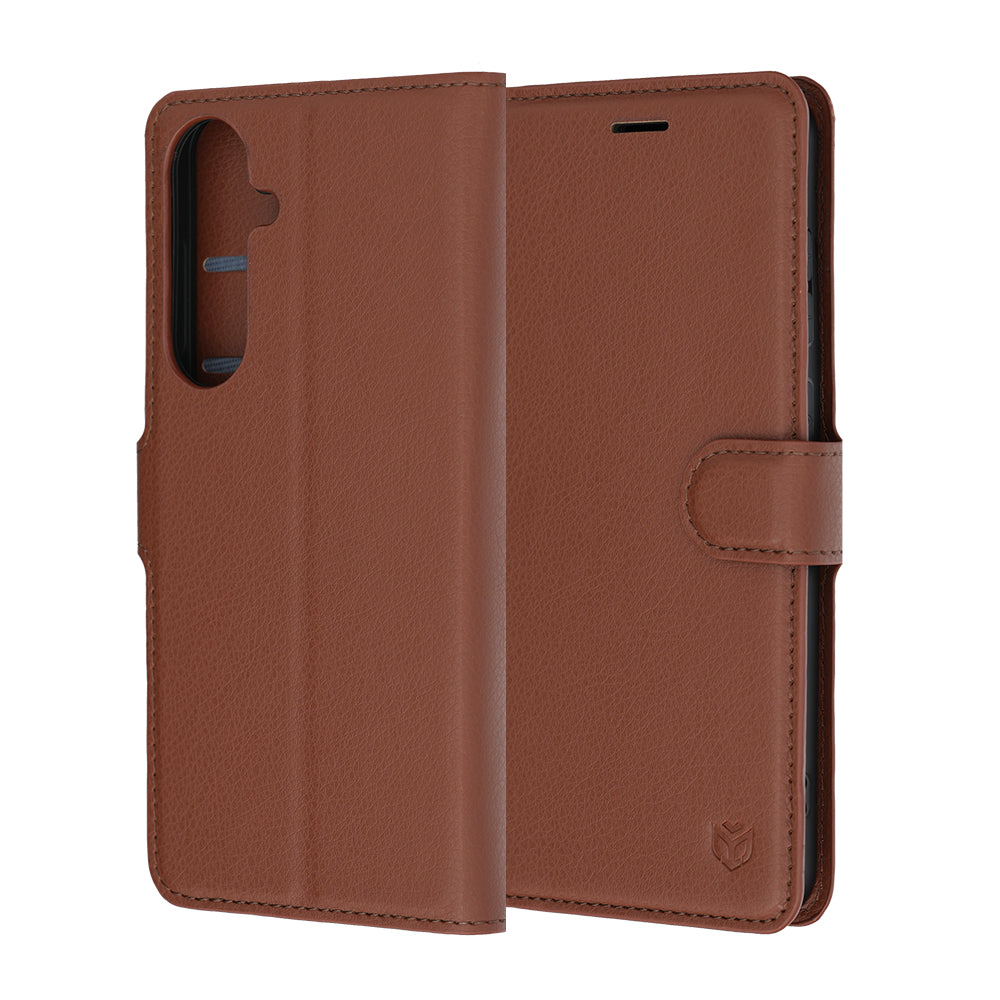 Futrola za Samsung Galaxy S26 FE S741 / S25 FE, Techsuit, Kožna Folio, Braon