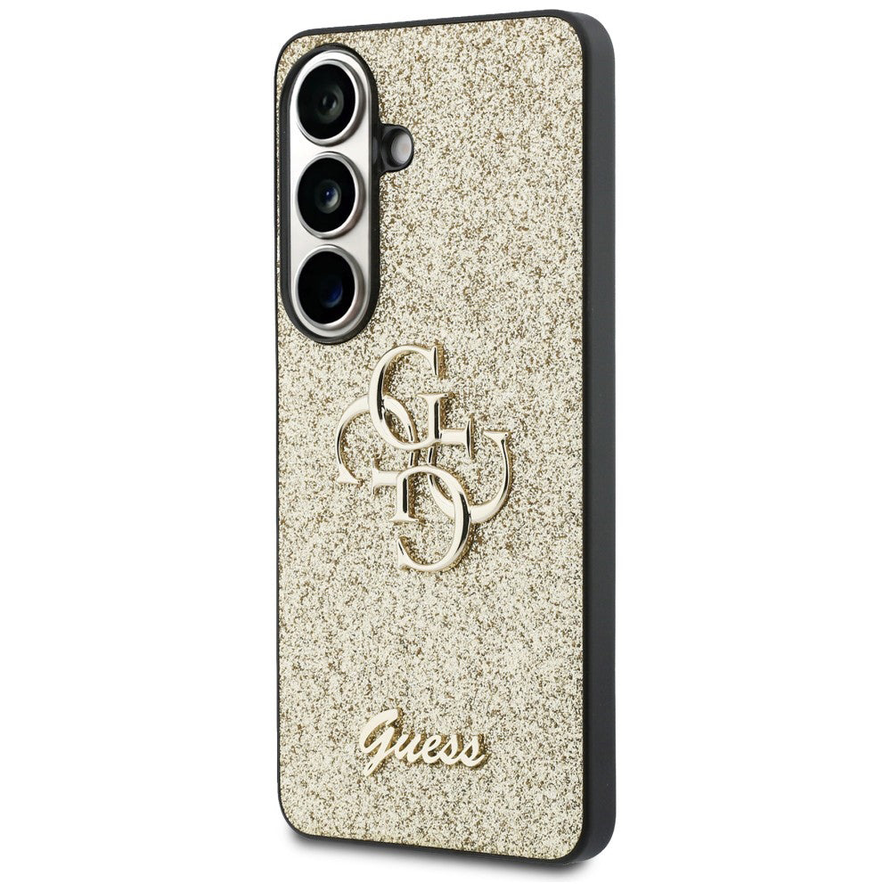 Futrola za Samsung Galaxy S26 S942, Guess, Fixed Glitter Big 4G Metal Frame, Zlatna