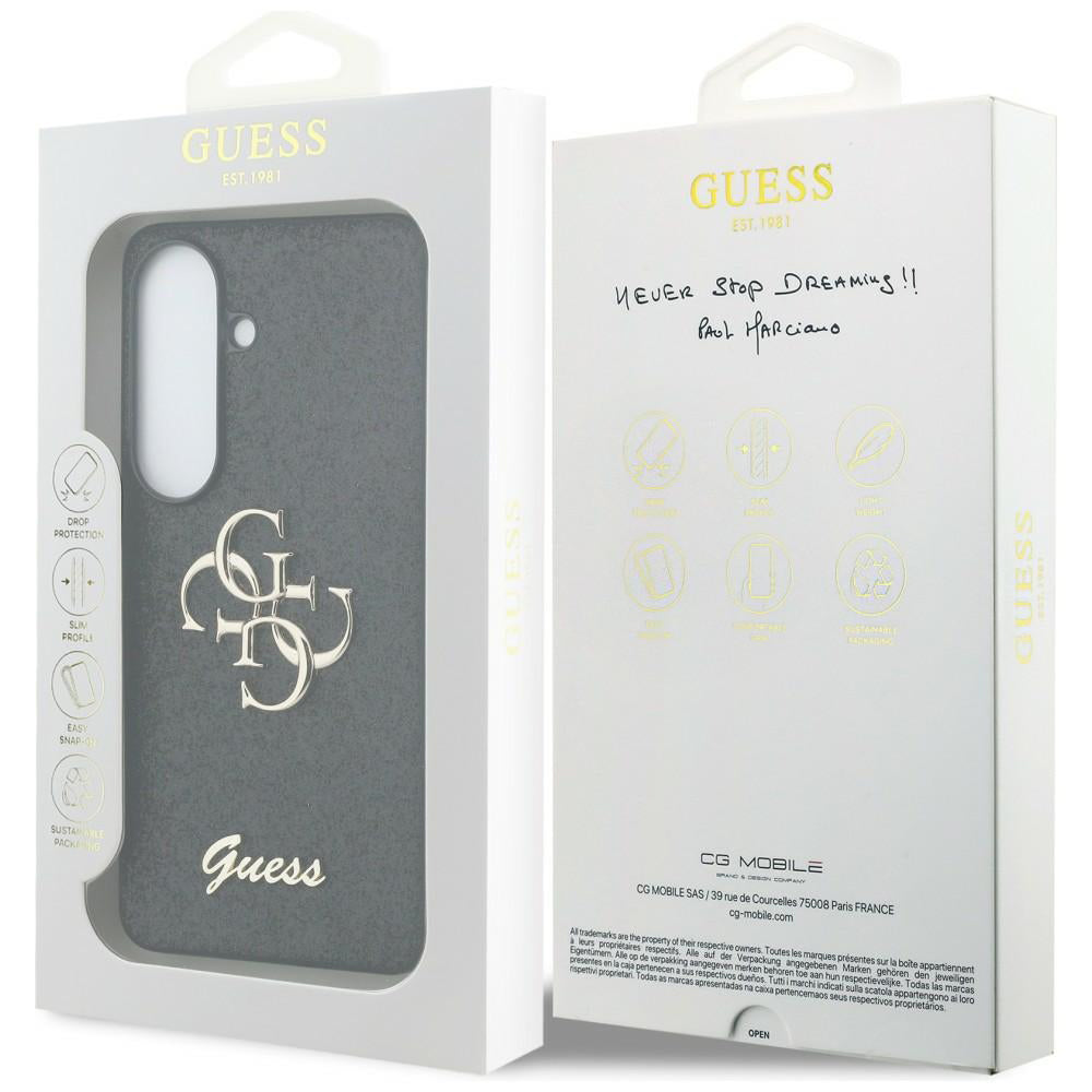 Futrola za Samsung Galaxy S26 S942, Guess, Fixed Glitter Big 4G Metal Frame, Crna